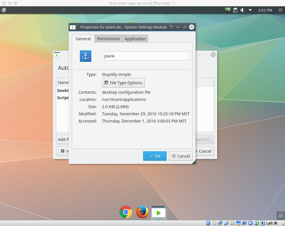 KDE Plasma Autostart Manager - Confirm Program